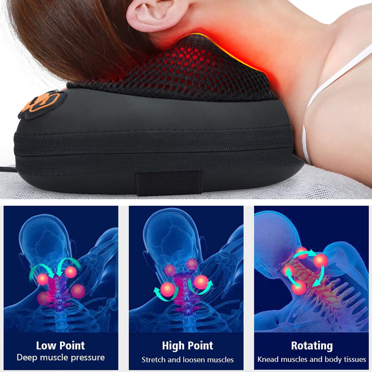 Shiatsu Deep-Kneading Massage Pillow