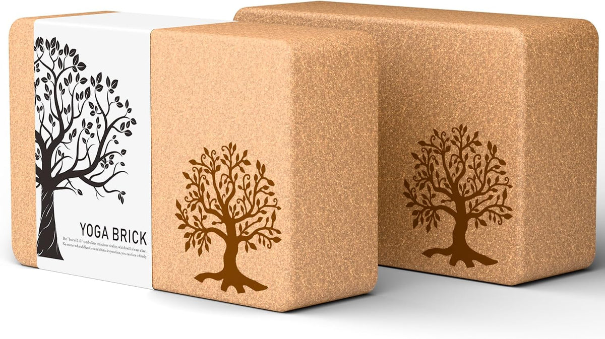 Non-Slip Cork Yoga & Pilates Block (Set of 2)