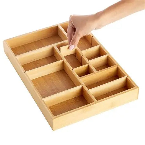 Expandable Bamboo Drawer Organizer Set (8-Piece)
